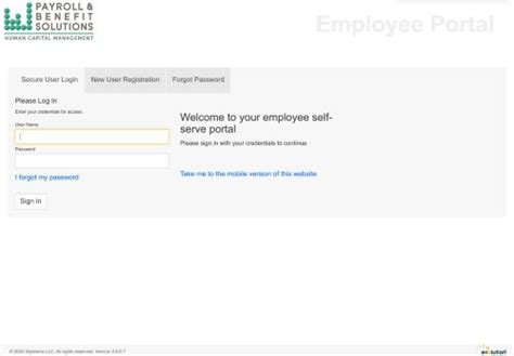 Employee Self-Service. . Pbspay evolutionpayroll com ess login